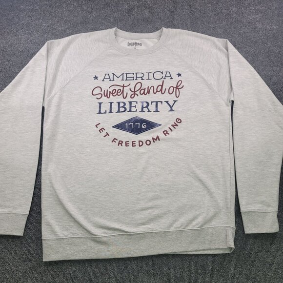 LuLaRoe 3X Gray Logan Crew Neck Relaxed Sweatshirt Wild Free Collection Campfire - Picture 3 of 10